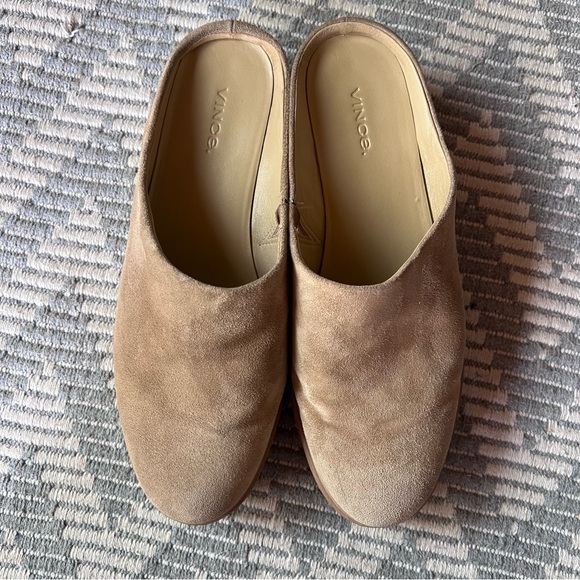Vince Graham Slip On Mules Size 9 US 39 EU Tan Quiet Luxury Classic Minimalist - Picture 2 of 9